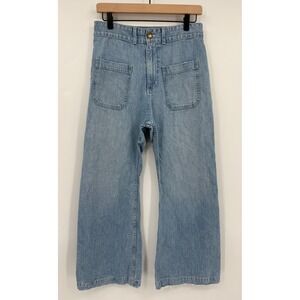 The Great Jeans Womens 28 Blue 100% Cotton Wide Leg High Rise The Sailor Denim